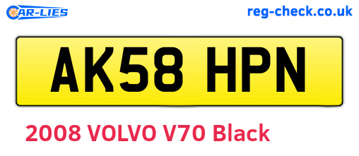 AK58HPN are the vehicle registration plates.