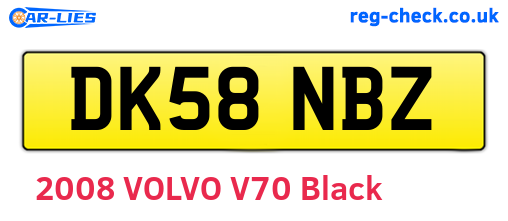 DK58NBZ are the vehicle registration plates.