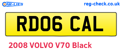 RD06CAL are the vehicle registration plates.