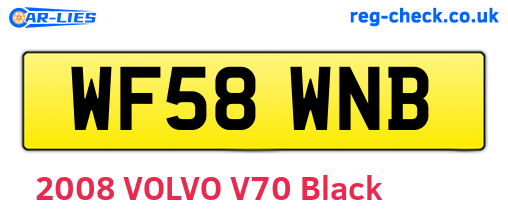 WF58WNB are the vehicle registration plates.