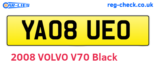 YA08UEO are the vehicle registration plates.