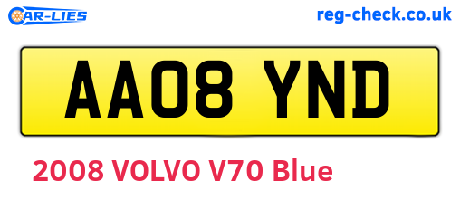 AA08YND are the vehicle registration plates.