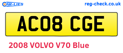 AC08CGE are the vehicle registration plates.