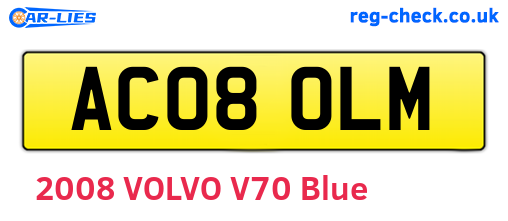 AC08OLM are the vehicle registration plates.