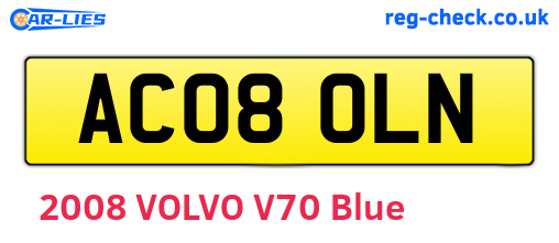 AC08OLN are the vehicle registration plates.