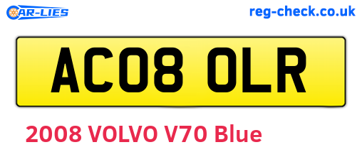 AC08OLR are the vehicle registration plates.