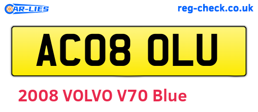 AC08OLU are the vehicle registration plates.