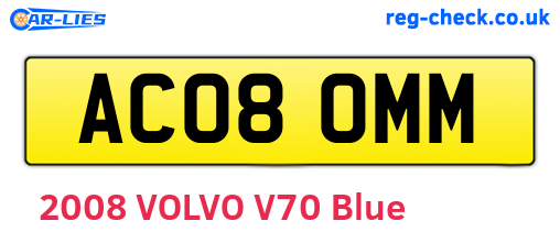 AC08OMM are the vehicle registration plates.