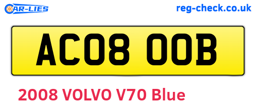 AC08OOB are the vehicle registration plates.