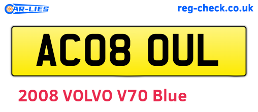 AC08OUL are the vehicle registration plates.
