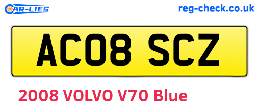 AC08SCZ are the vehicle registration plates.