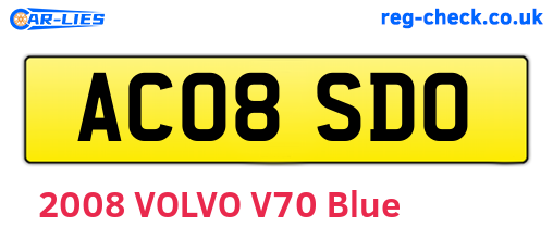 AC08SDO are the vehicle registration plates.