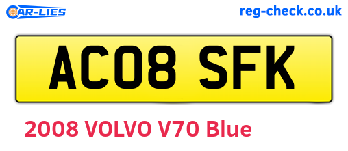 AC08SFK are the vehicle registration plates.