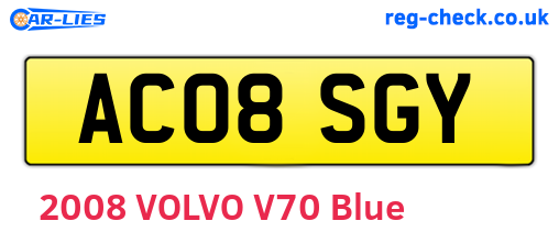 AC08SGY are the vehicle registration plates.
