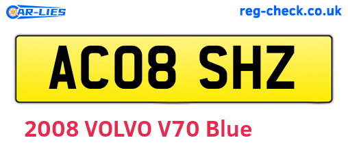 AC08SHZ are the vehicle registration plates.