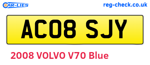 AC08SJY are the vehicle registration plates.