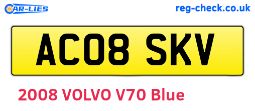 AC08SKV are the vehicle registration plates.