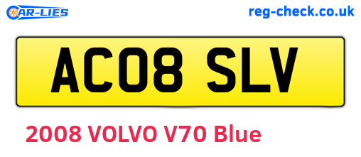 AC08SLV are the vehicle registration plates.