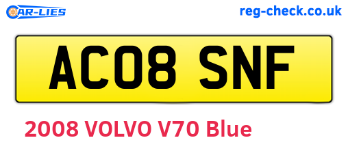 AC08SNF are the vehicle registration plates.
