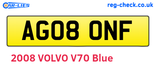 AG08ONF are the vehicle registration plates.