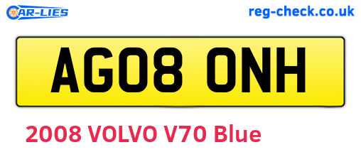 AG08ONH are the vehicle registration plates.
