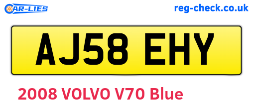 AJ58EHY are the vehicle registration plates.