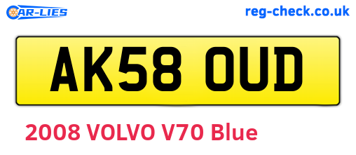 AK58OUD are the vehicle registration plates.