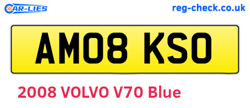 AM08KSO are the vehicle registration plates.