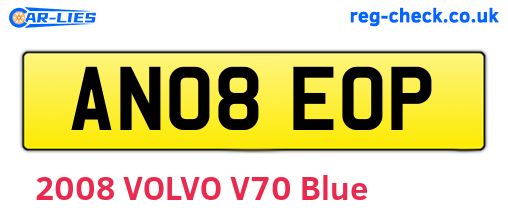 AN08EOP are the vehicle registration plates.