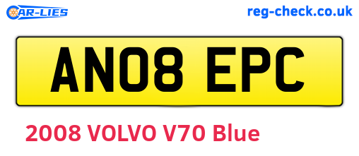 AN08EPC are the vehicle registration plates.