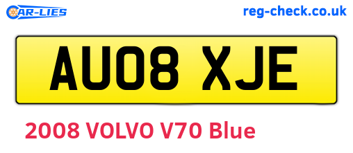 AU08XJE are the vehicle registration plates.