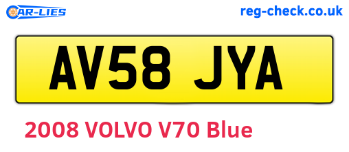 AV58JYA are the vehicle registration plates.