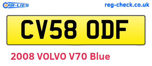 CV58ODF are the vehicle registration plates.