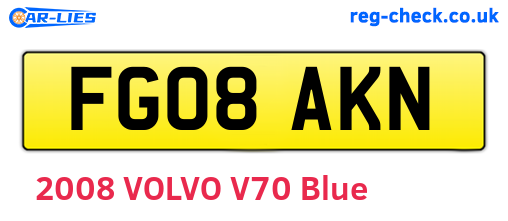 FG08AKN are the vehicle registration plates.