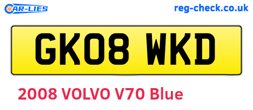 GK08WKD are the vehicle registration plates.