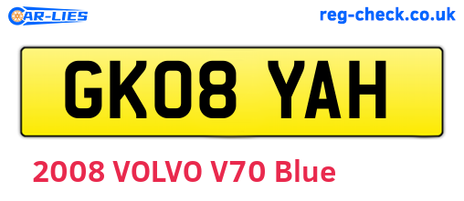 GK08YAH are the vehicle registration plates.