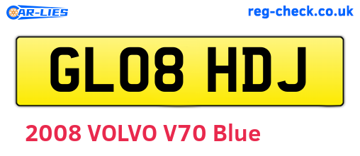 GL08HDJ are the vehicle registration plates.