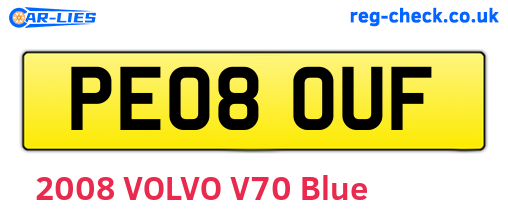 PE08OUF are the vehicle registration plates.