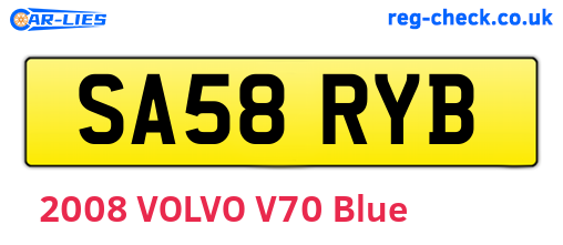 SA58RYB are the vehicle registration plates.