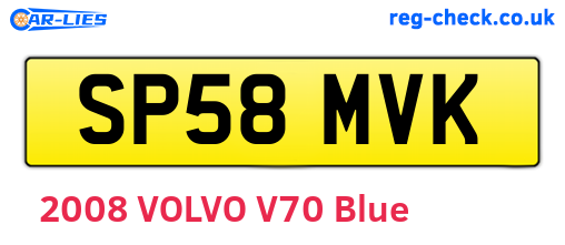 SP58MVK are the vehicle registration plates.