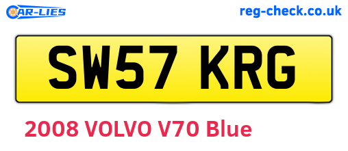 SW57KRG are the vehicle registration plates.