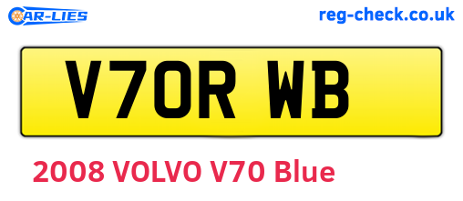V70RWB are the vehicle registration plates.