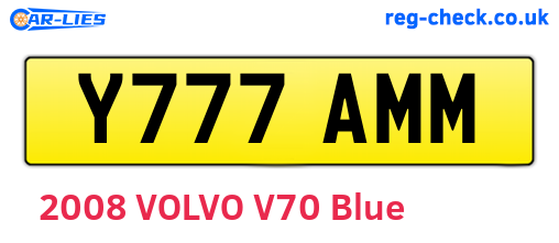 Y777AMM are the vehicle registration plates.