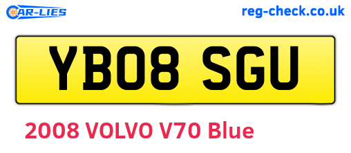 YB08SGU are the vehicle registration plates.