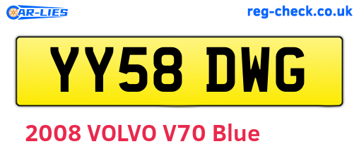 YY58DWG are the vehicle registration plates.