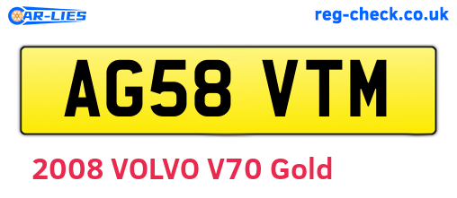 AG58VTM are the vehicle registration plates.