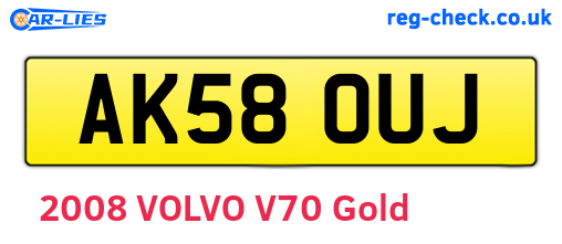AK58OUJ are the vehicle registration plates.