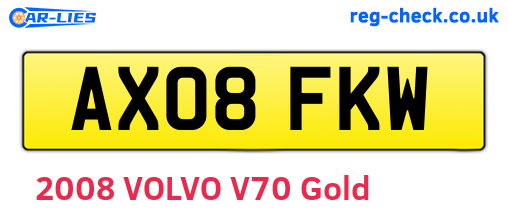 AX08FKW are the vehicle registration plates.