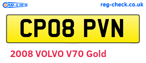CP08PVN are the vehicle registration plates.