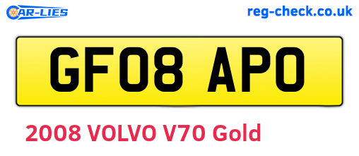 GF08APO are the vehicle registration plates.